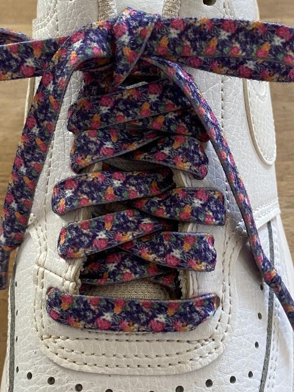 Japanese flower laces on purple background