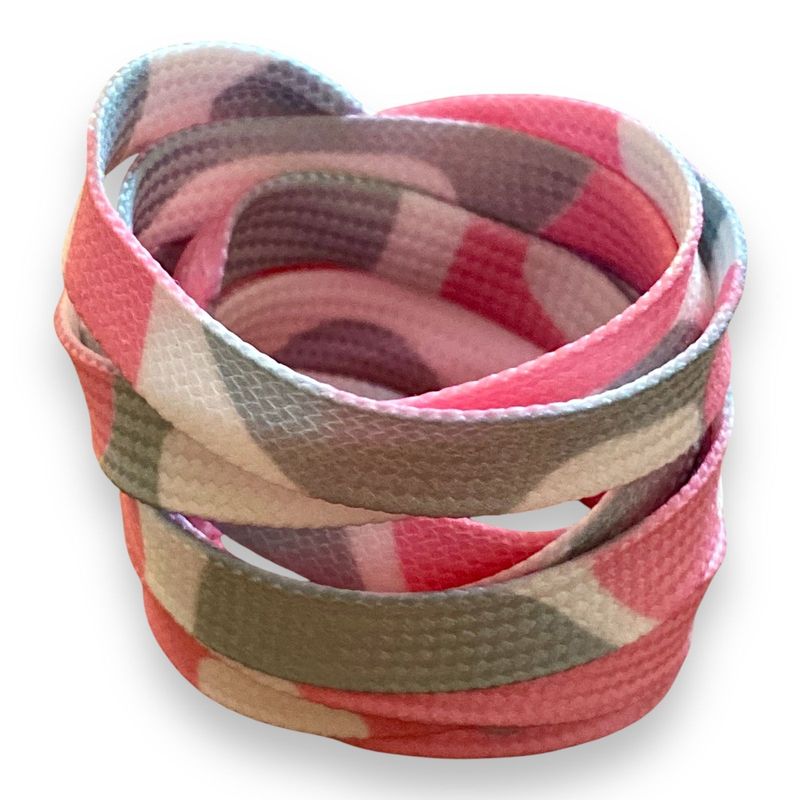 Lacets rose et gris camouflages