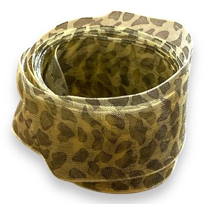 Gold Beige Leopard Organza Shoelaces - Extra Wide