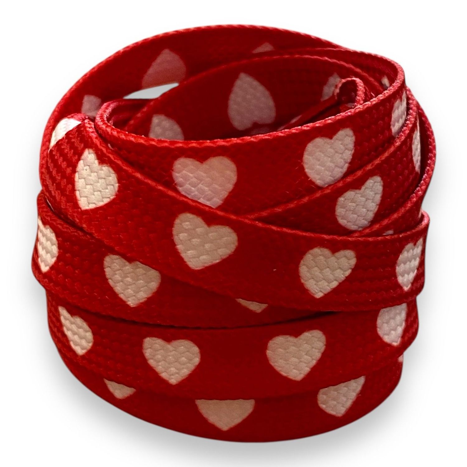 Red fancy laces and white hearts