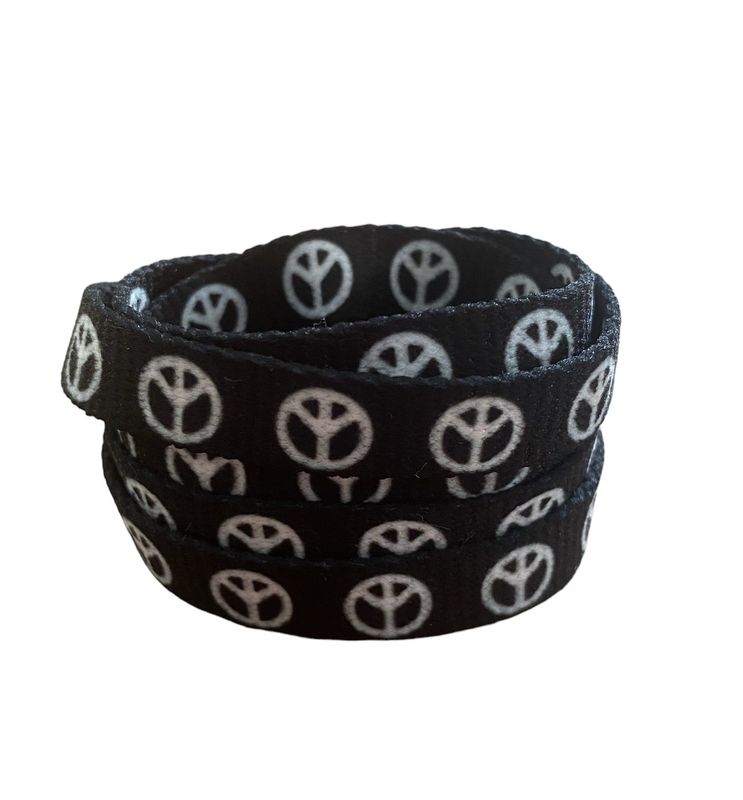 Lacets Peace & Love-blanc et noir
