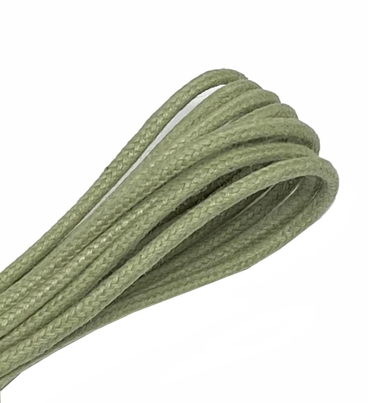 Almond green waxed thin round laces