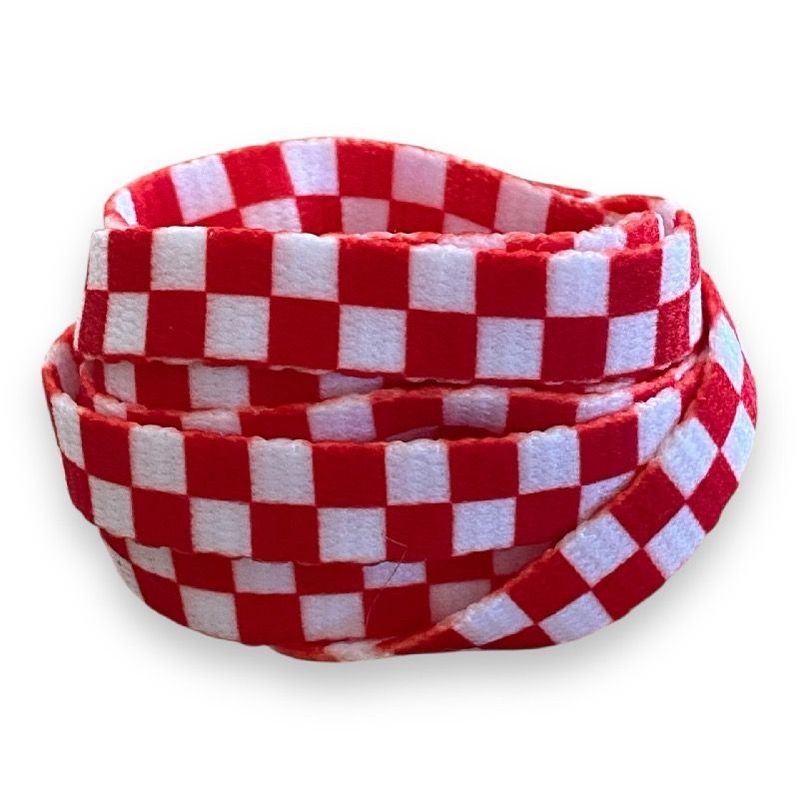 Lacets plats damier colorés