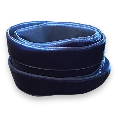 Midnight blue velvet shoelaces