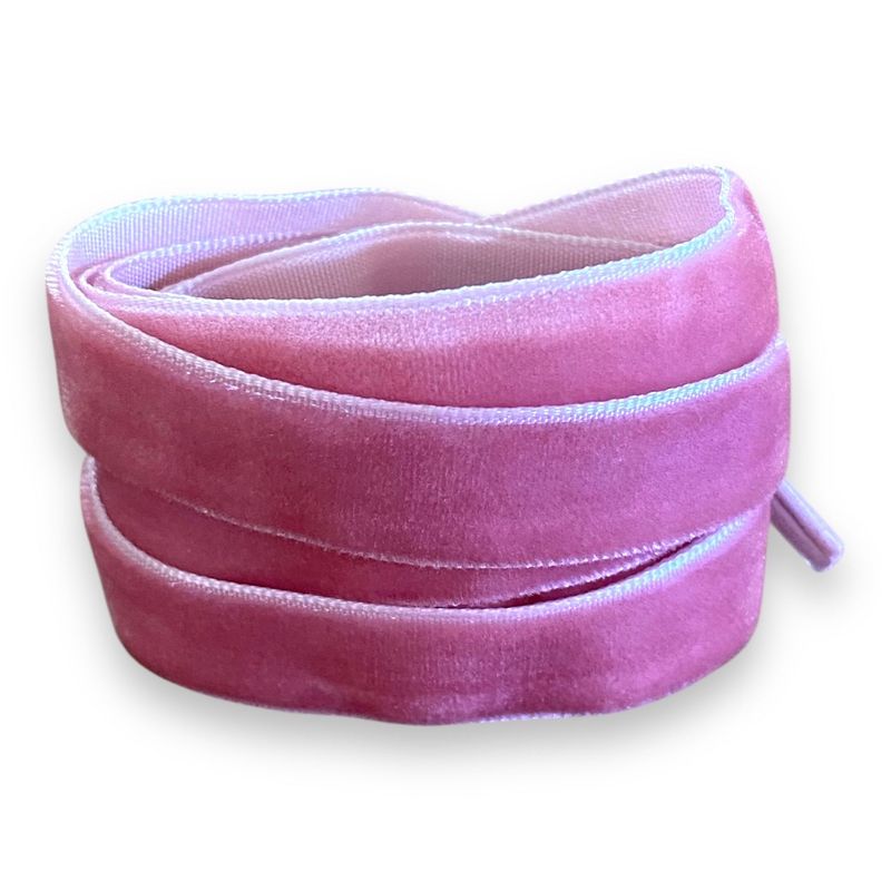 Lacets en velours rose Pompadour
