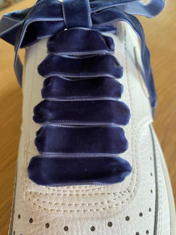 Midnight Blue Velvet Shoelaces