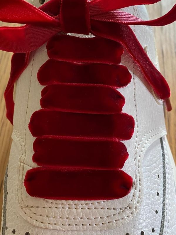 Burgundy Velvet Shoelaces