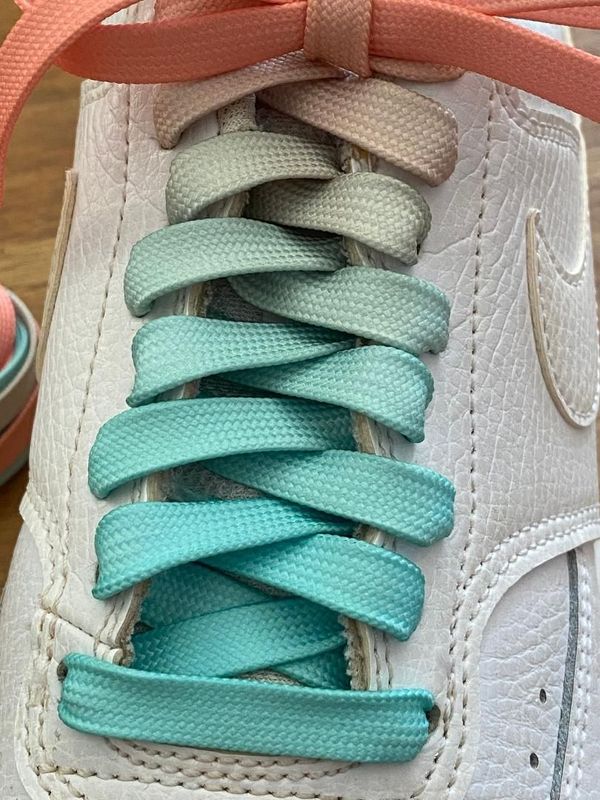 BAYAHIBE Gradient shoelaces - Salmon Pink and Aqua Green