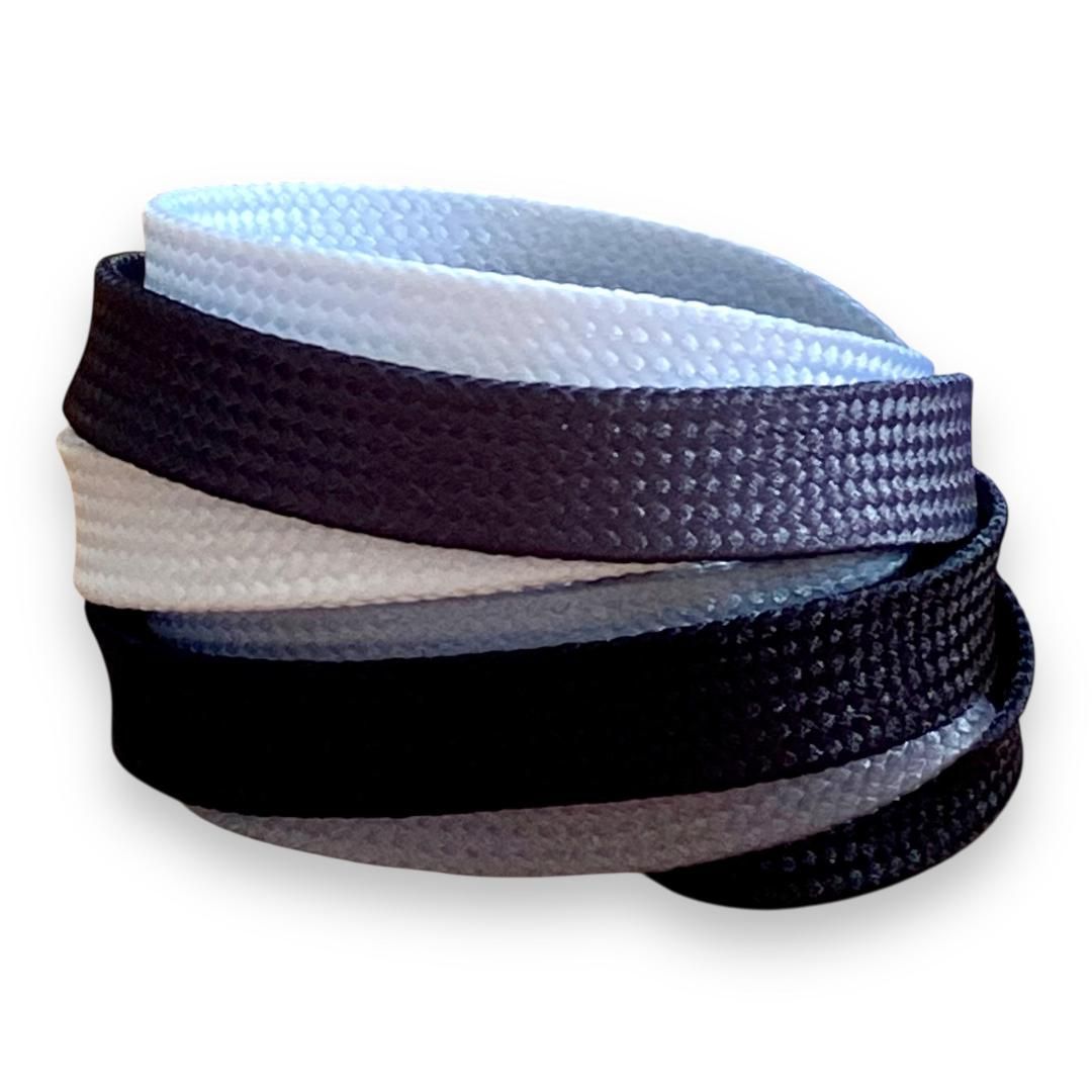 Charcoal black flat tie-dye shoelaces