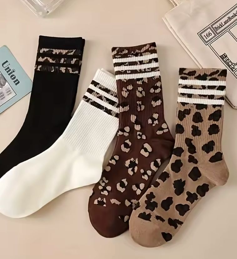 Chaussettes Leopards chic et sport - Mi-Mollet Tendance