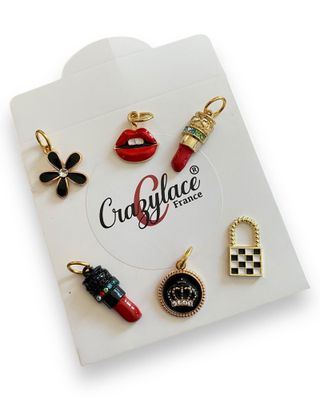 Pochette de 6 breloques Rock Glamour pour styliser vos lacets de Sneakers où Bracelets - Ensemble à offrir