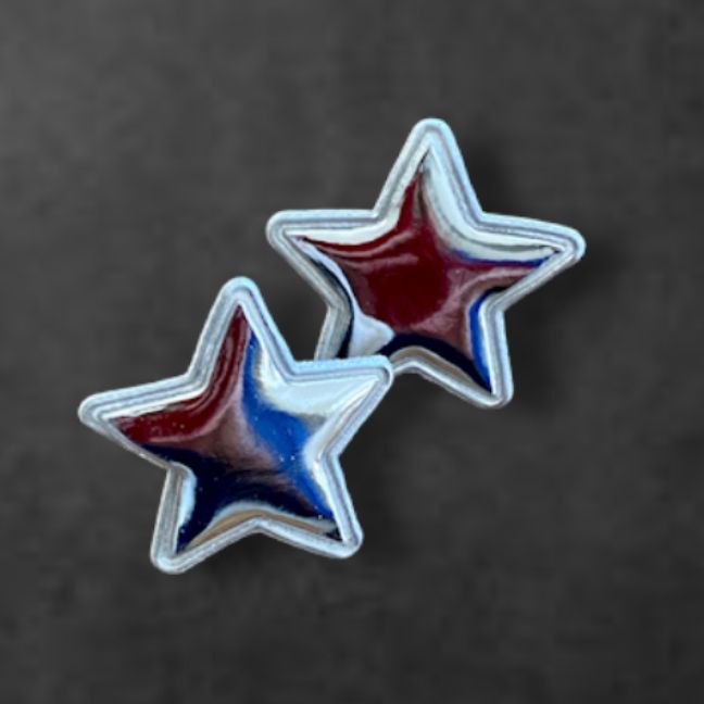 Silver star jewelry in imitation leather
