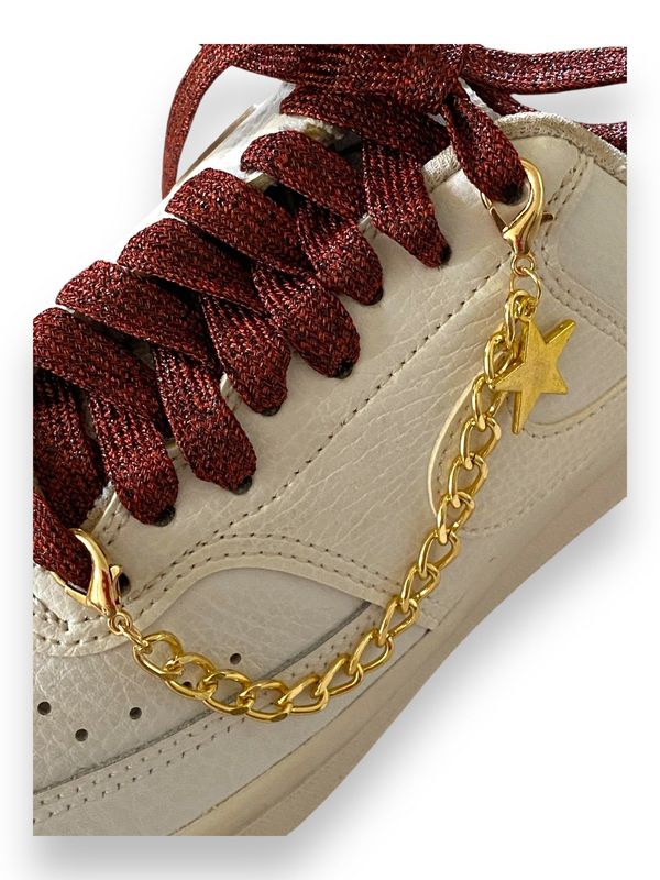 Gold decorative sneaker chain – Gold metal – customizable with charms