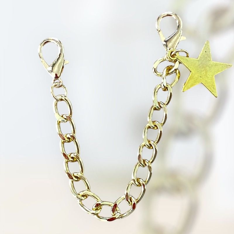 Gold decorative sneaker chain – Gold metal – customizable with charms