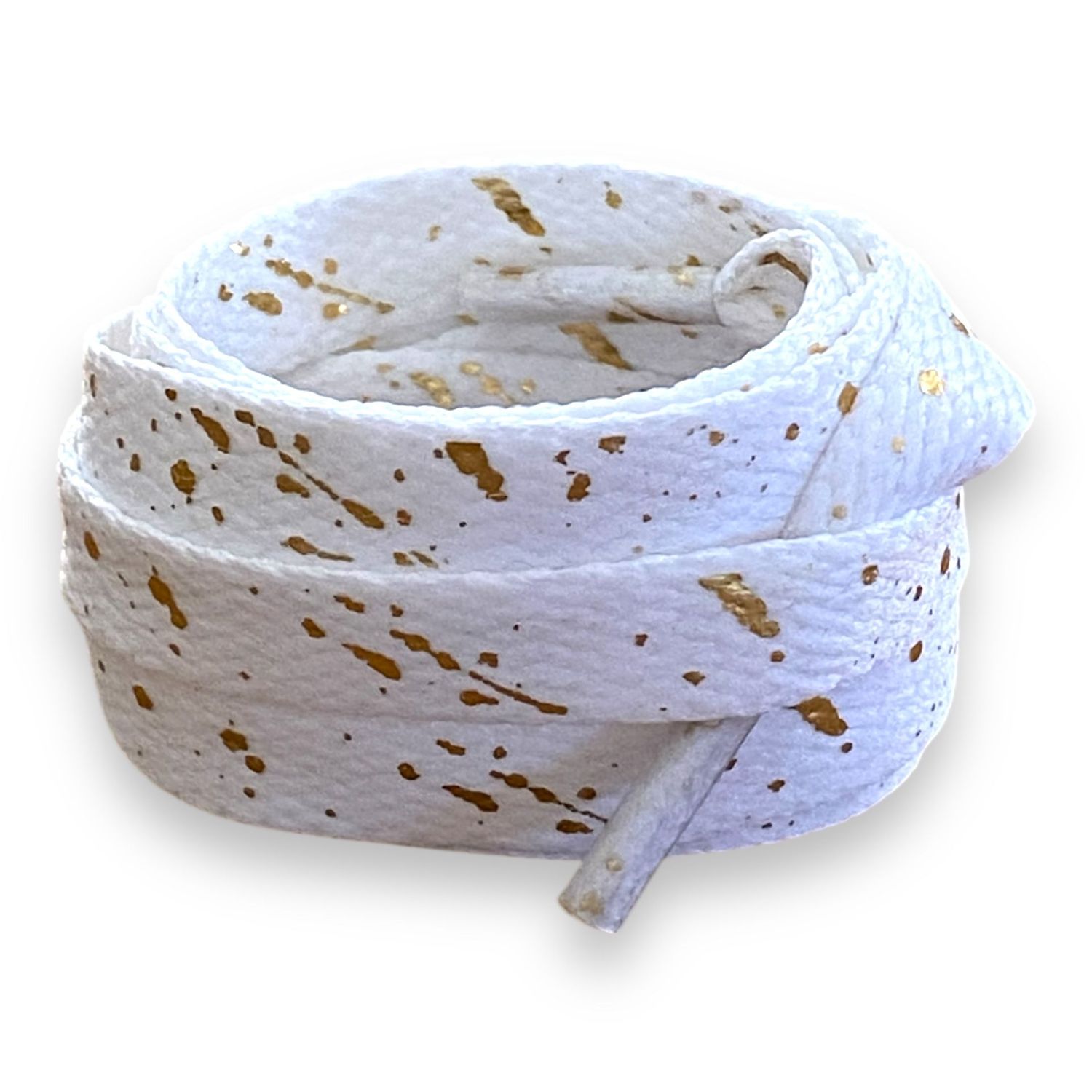 New Urban Art Style Shoelaces - White and Gold Splashes New Urban Art Style Shoelaces - White and Gold Splashes