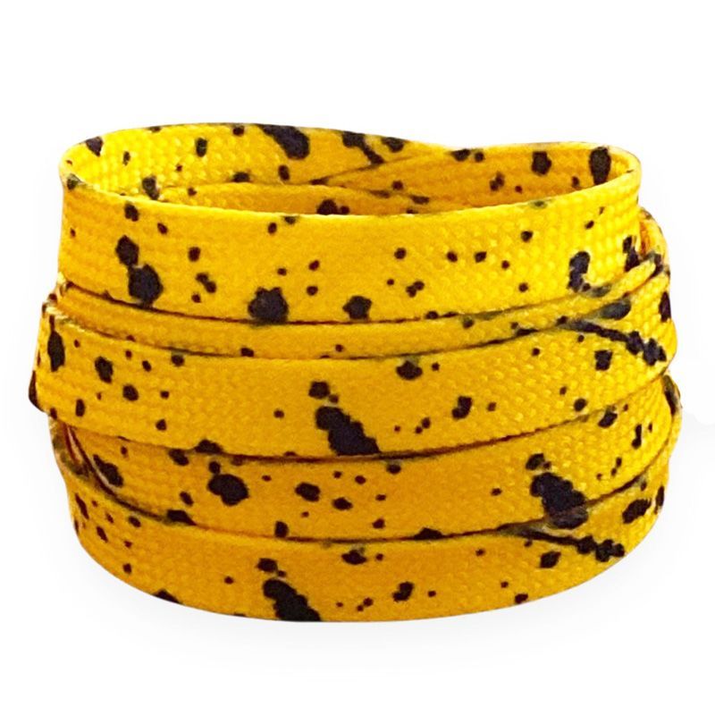 New -Lacets jaune style Art urbain - Eclaboussures Bleu encre