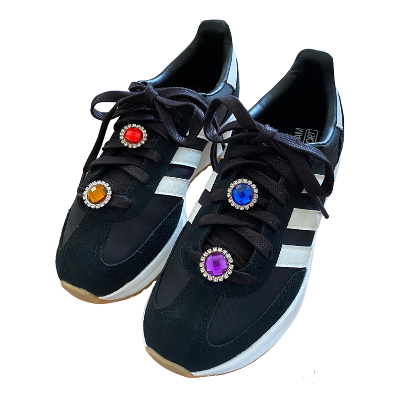 Bijoux à lacets ronds Antoinette en cristal et strass