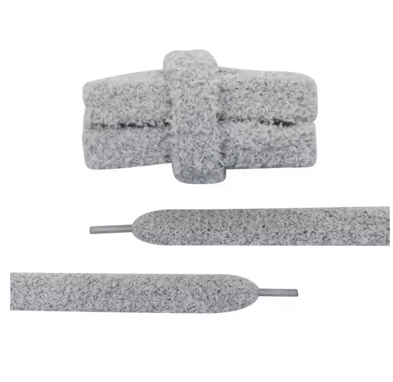Lacets fluffy gris foncé pour sneakers
