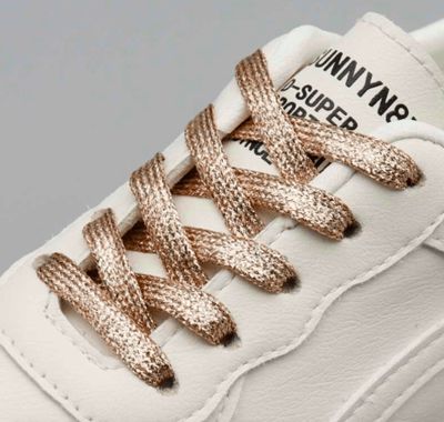 Thin glitter flat shoelaces