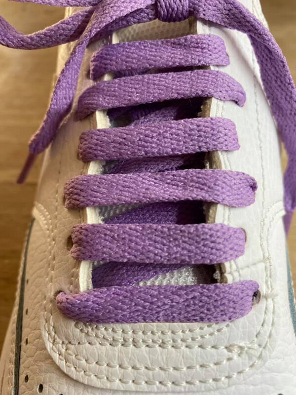 Lilac "purple" flat shoelaces for shoes and sneakers made from recycled materials