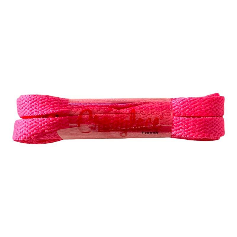 Lacets plats rose fluo pour sneakers et baskets | CrazyLace Lacets rose fluo