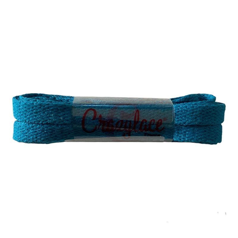 Lacets plats bleu canard pour sneakers et baskets | CrazyLace Lacets plats bleu canard pour sneakers et baskets | CrazyLace