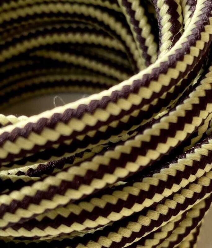 Round yellow and brown trek laces