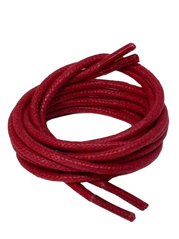 Round thin waxed poppy red laces