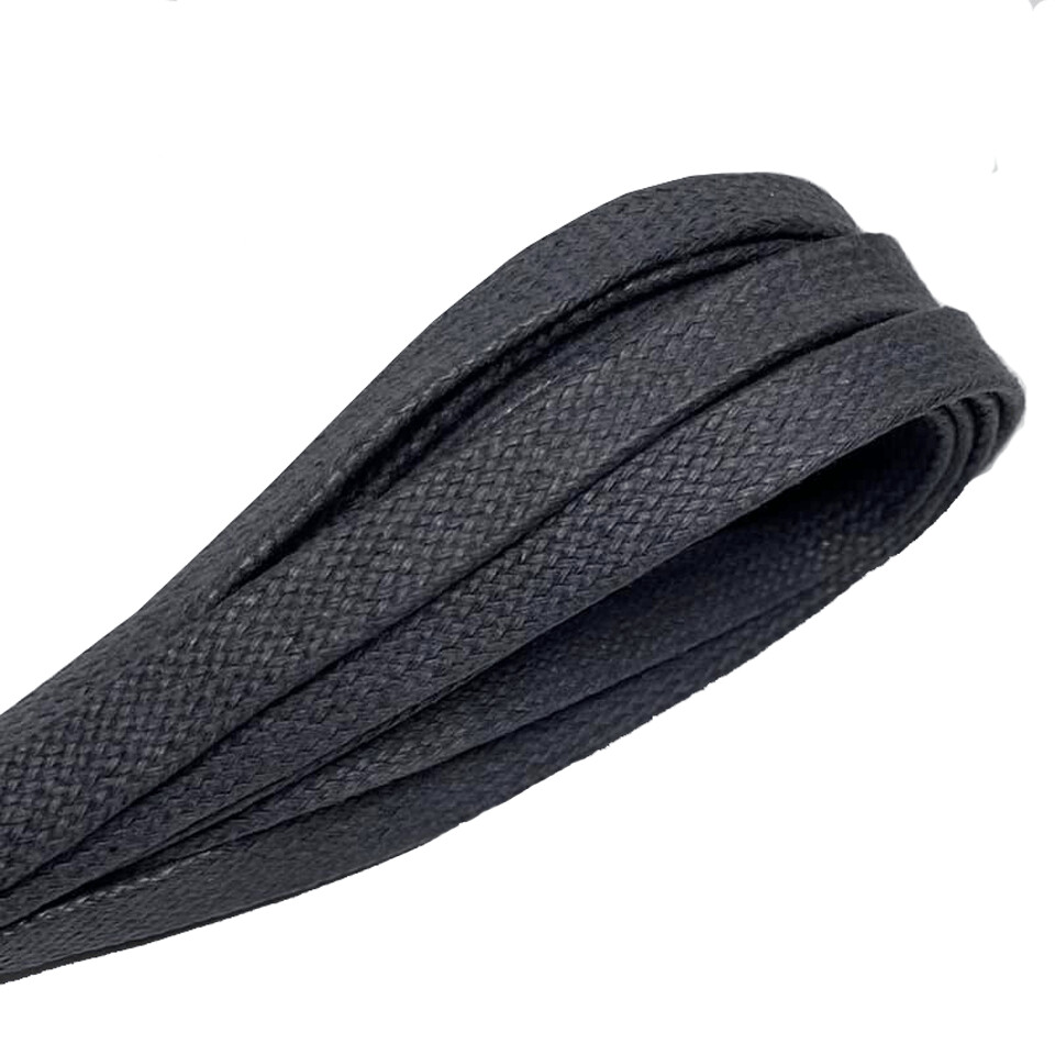 Lacets cirés plats gris foncé en coton - 120 cm largeur 8mm pour chaussures et sneakers Lacets cirés plats gris foncé en coton - 120 cm largeur 8mm pour chaussures et sneakers