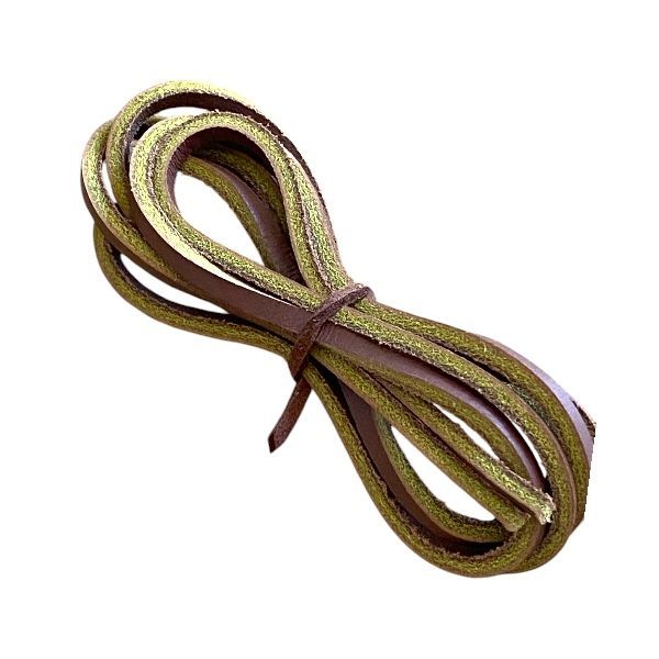 High-quality square-cut lace tan-brown leather made in France
