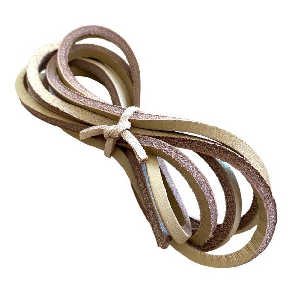 Lacets en cuir beige naturel made in France Lacets en cuir beige naturel made in France