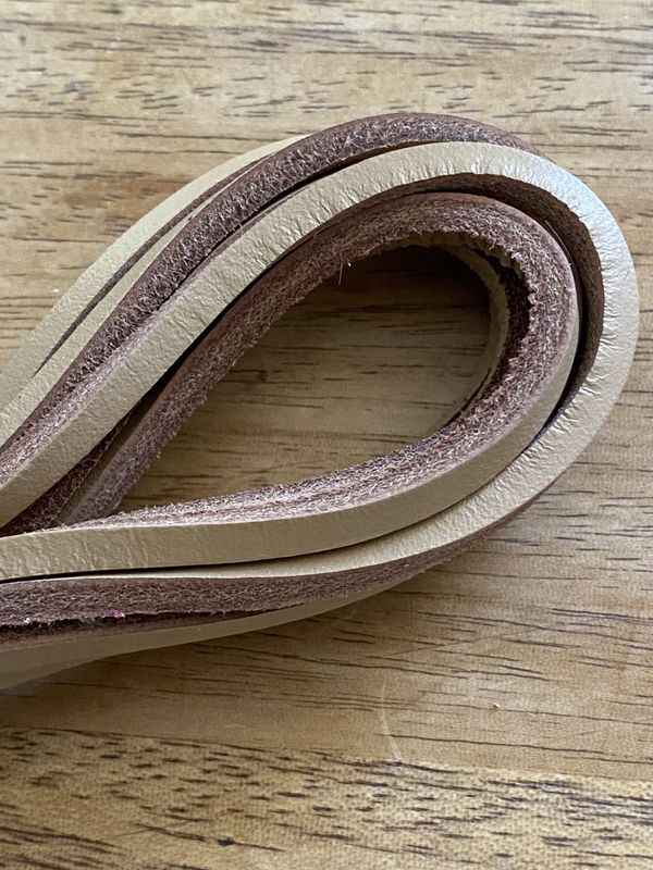 Naturel leather laces made in France