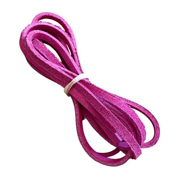 Fuchsia pink leather laces made in France Fuchsia pink leather laces made in France
