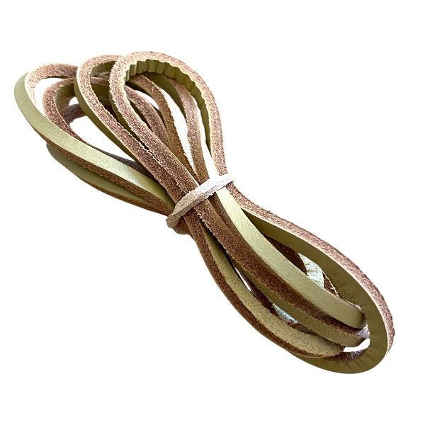 Dark tan square-cut 100% leather laces made in France Dark tan square-cut 100% leather laces made in France