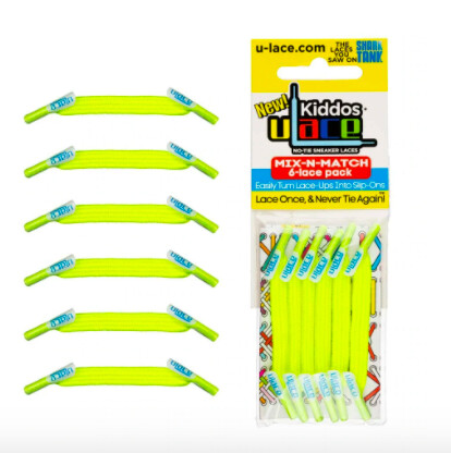 Pack kiddo's U-LACE jaune fluo