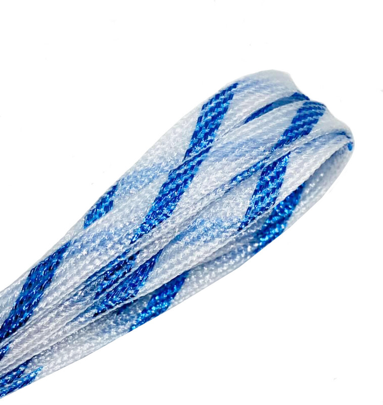Royal blue two-tone fine glitter flat laces
