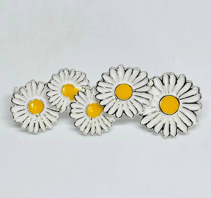 Bijoux fleurs rose, fleurs de cerisier et pâquerettes blanches, Choix de la barrette fleur: Pâquerettes