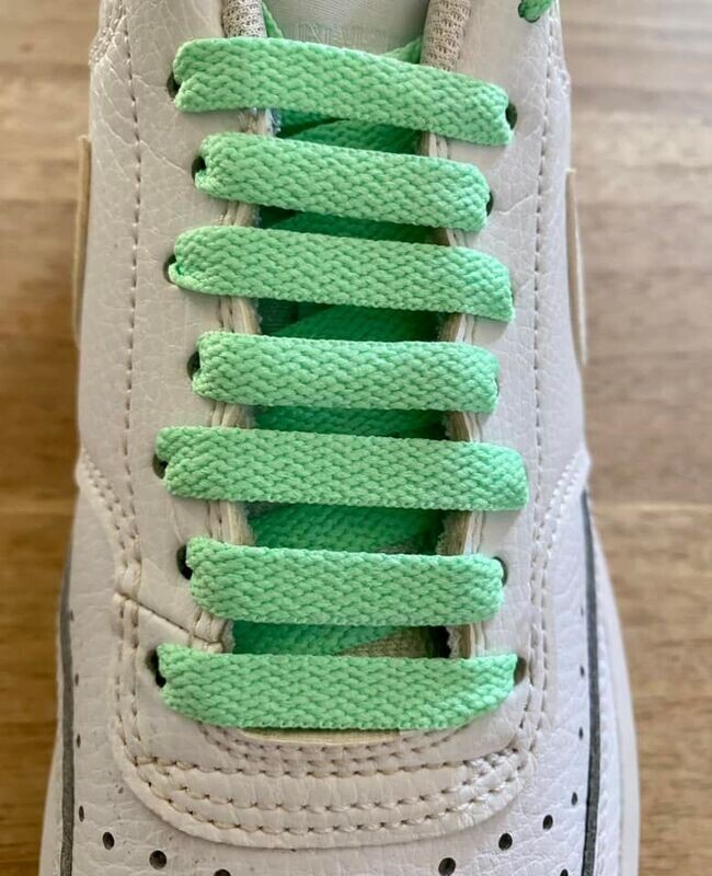Crazylace water green flat shoelaces
