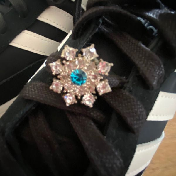 "Flower" rhinestone lace-up jewelry, Color: Crente bleu