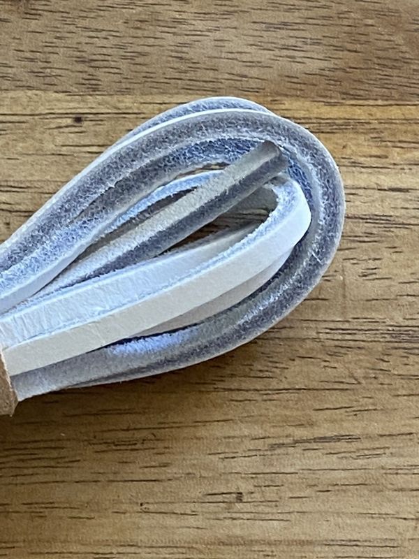 White leather laces made in France