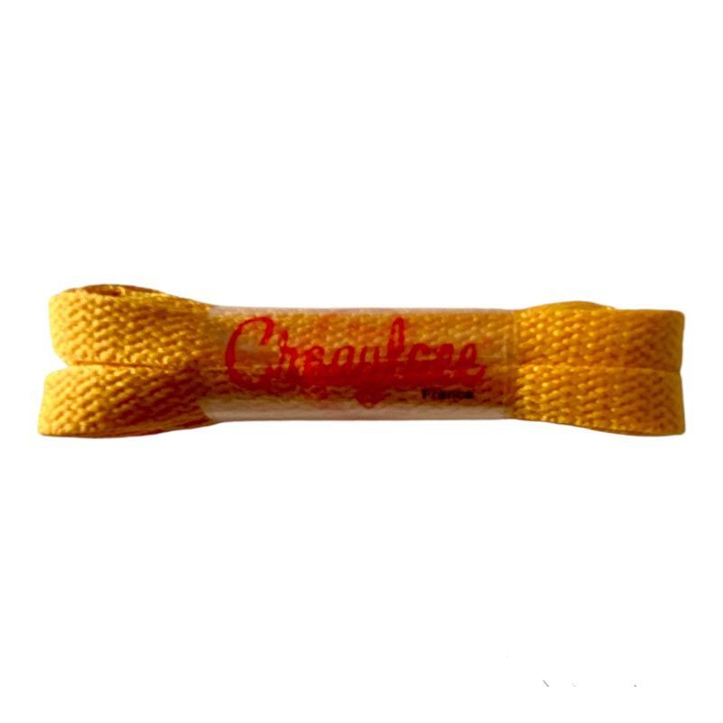Lacets plats jaune vénitien pour sneakers et baskets | CrazyLace Lacet jaune ambre Crazylace