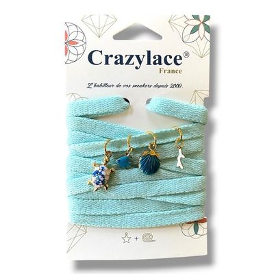 Pack lacets et mini-charmes x4 - Choisis le thème et la couleur de tes lacets - Concept Crazylace France