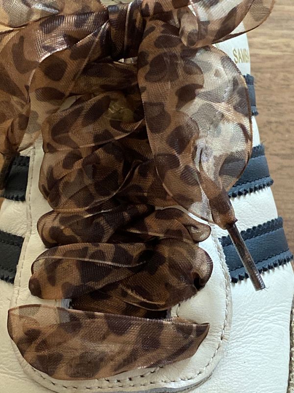 Brown leopard organza laces - extra wide