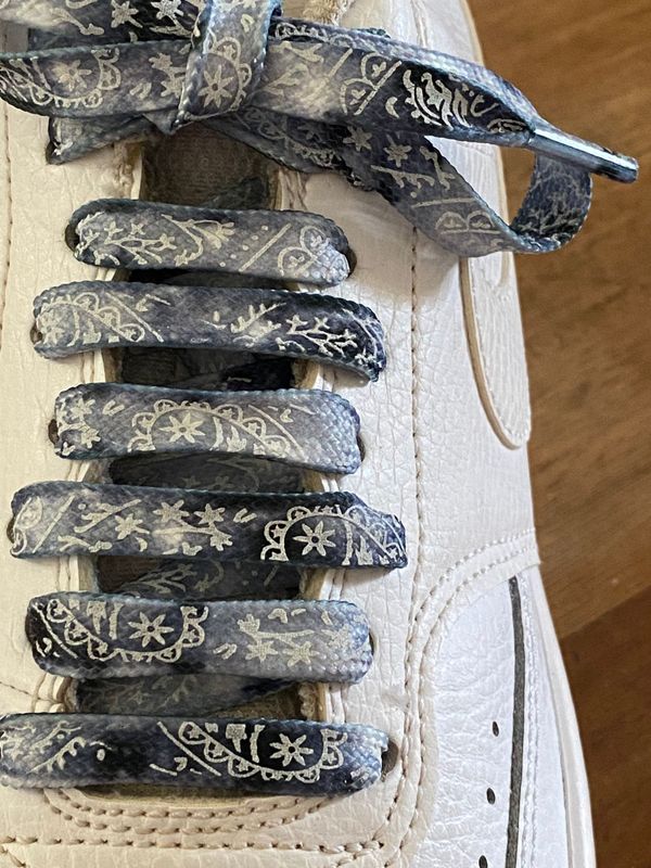 Vintage-style faded black bandana shoelaces - Suitable for all types of sneakers