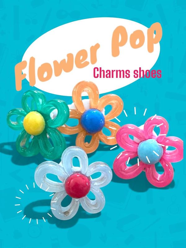 New - Charms Chaussures Fleur Pop en résine - Clip amovible