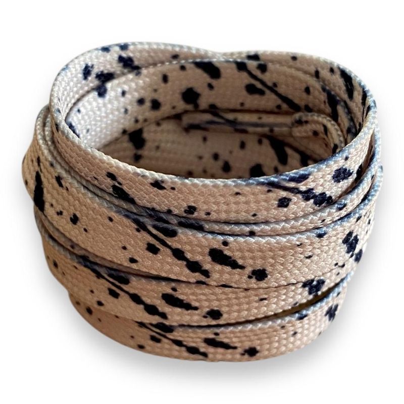 New-Lacets style Art urbain - éclaboussures Beige et noir