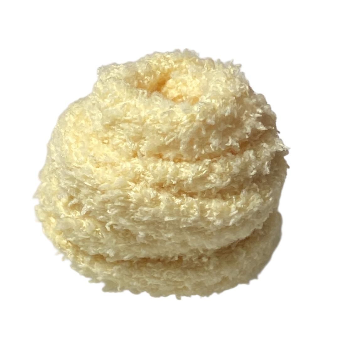 New-Lacets plats Fluffy jaune pastel – Style Urban Street, doux comme un nounours Lacets doux fluffy jaune pastel