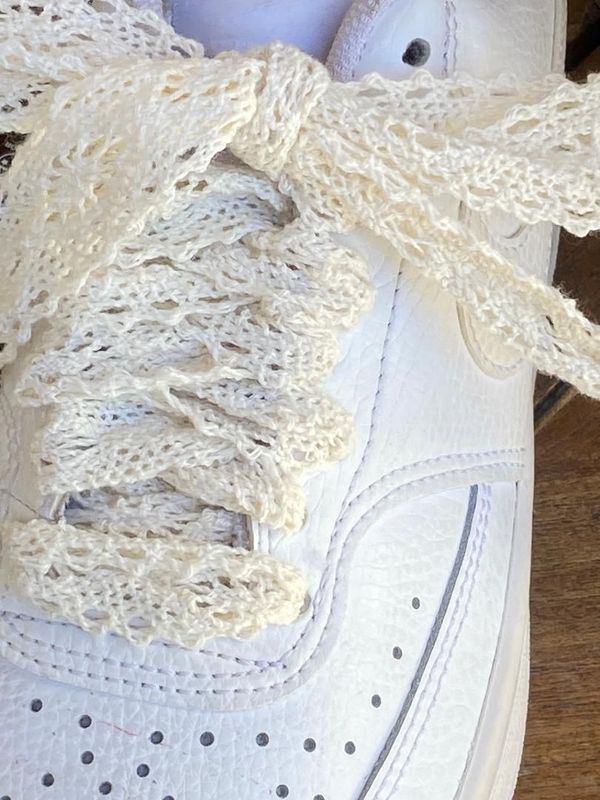 Natural cotton crochet shoelaces - Vintage style