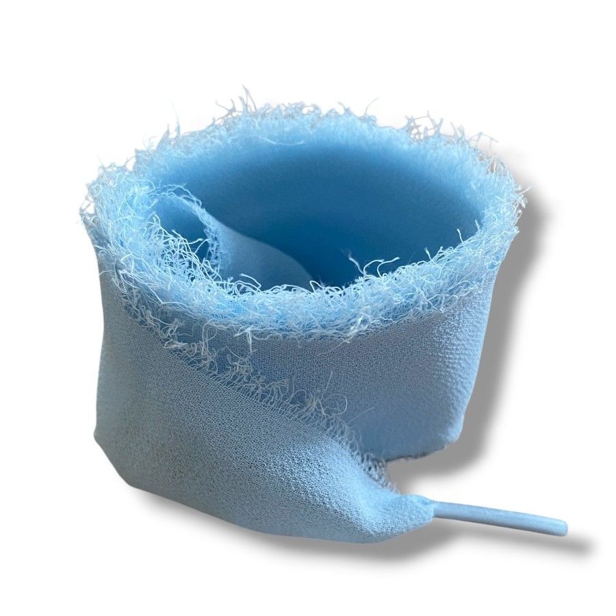 Lacets en popeline style bohème larges bleu chardon pour sneakers et accessoires mode