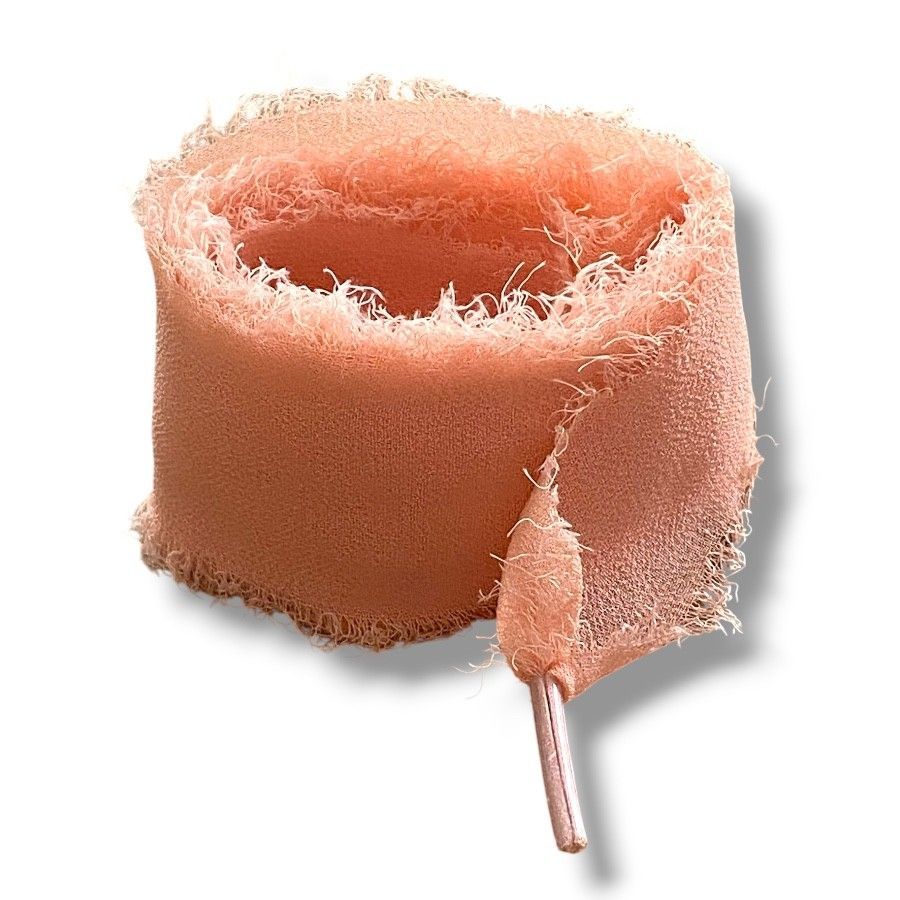 Lacets en popeline style bohème larges rose corail pour sneakers et accessoires mode